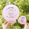Round Flying Disk Cartoon Hand Fan Circular Fan Pocket Fan  For Beach Lawn