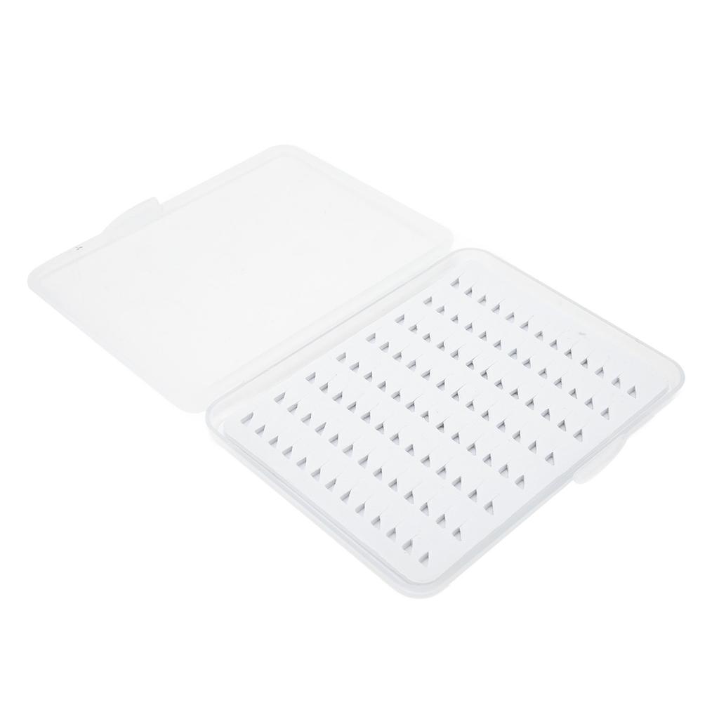 Коробка для крючков для нахлыста Губка Водонепроницаемая Коробка для крючков для нахлыстовой рыбалки Прозрачная крышка Коробка для приманок для нахлыстовой рыбалки Для рыболовных снастей М