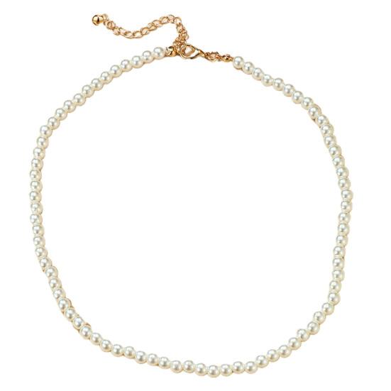 Женское круглое короткое колье из искусственного жемчуга из белого сплава для вечеринки