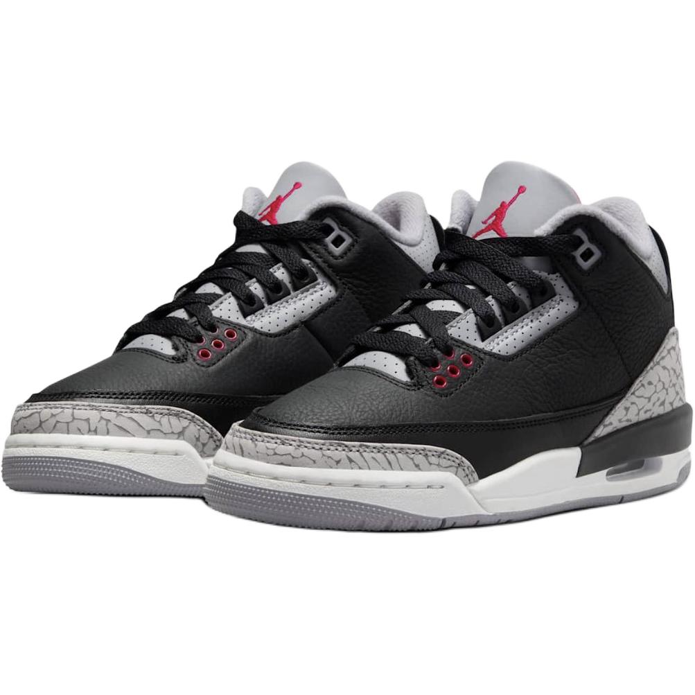 Air Jordan 3 Retro OG GS Black Cement 2024 Детские кроссовки Fire-Red Cement-Grey Sail DM0967-010