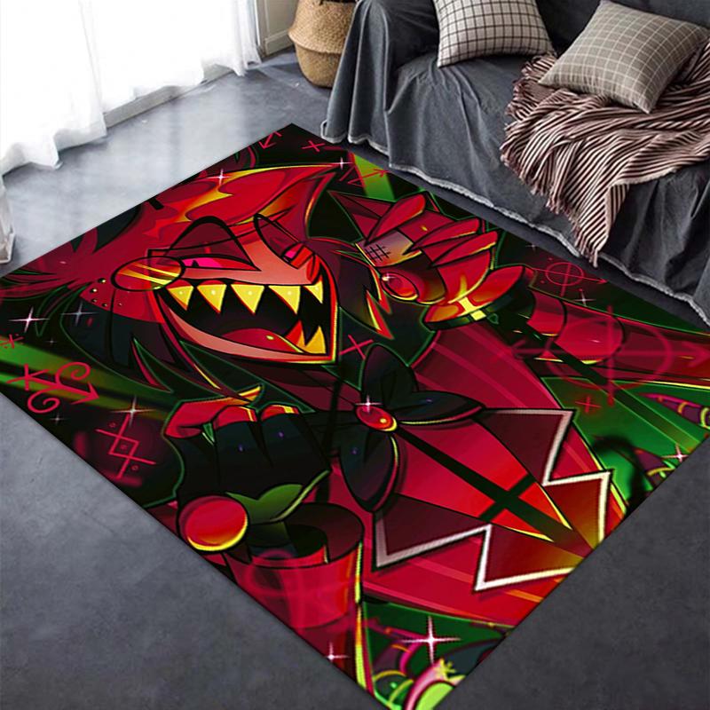 2025 New Hazbin Hotel Alastor anime Carpet Rug for Living Room Bedroom Home Sofa Decoration,Kids play Non-slip Floor Mat 32