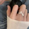 Стильное корейское текстурированное кольцо-узел 'бабочка' для женщин с регулируемым размером и уникальным дизайном