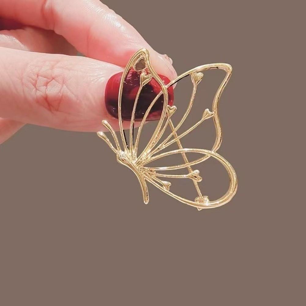 Metal Butterfly Lapel Pins Light Luxury Badge Pin Simple Women's Brooch  Clothes Decoration