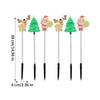 6PCS Movable Christmas Lights LED Waterproof Christmas Pathway Lights Santa Claus Ground Plug Lights For Porch Gardens Paths