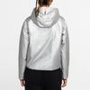 Nike Женская повседневная куртка Windrunner с капюшоном, синтетический наполнитель, принт с буквами, металлическая серебристо-черная CJ2262-095
