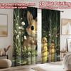 2D flat printing 2pcs Curtain Bunny Duckling Water Nature Digital Printed Polyester Drapes Festive Wall Decor Perfect for