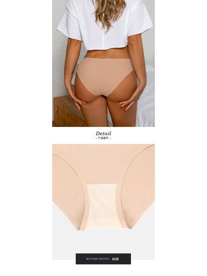 Plus Size Seamless Ice Silk Breathable Women's Sport Briefs with Cotton Crotch