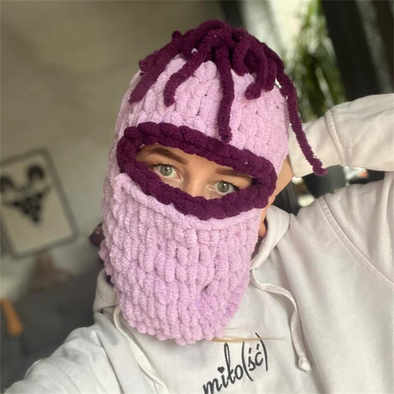 Новая вязаная крючком шапка из рога, забавная персонализированная шапка-шарф, цельная шапка