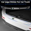 1Pcs Transparent Car Trunk Badge Protective Sticker Car Accessories For Octavia Superb Rapid Kodiaq Karoq Fabia Kamiq Roomster Citigo
