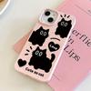 Чехол для телефона с изображением черного кота из мультфильма для iPhone 15, чехол для iPhone 13, 11, 12, 14, 16, Pro Max, XR, XS, 7, 8, Plus, SE, мягкий силиконовый чехол из пшеничной соломы