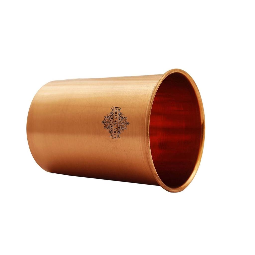 Подарочный набор медной посуды с простым матовым дизайном: 1 бутылка и 2 стакана с подарочной коробкой, подарочный предмет на Дивали, бутылка - 600 мл и стакан - 300 мл