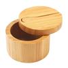 Bamboo Salt Cellar With Mini Spoon Kitchen Salt Box With Lid Pepper Spice Seasonings Salt Jar Storage Container
