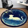 1PC Galaxy Cat Office Round Area Rug, Mat Suitable For Office, Under Office Chairs Bedroom Living Room Home Decor, Room Deco