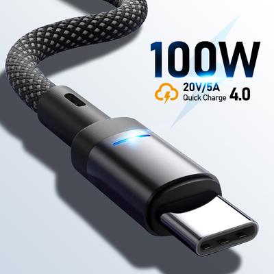 Кабель USB-Type C PD 100 Вт для быстрой зарядки, кабель для Samsung S24 S23 Ultra Xiaomi Redmi Huawei, кабель для передачи данных, аксессуары для проводов