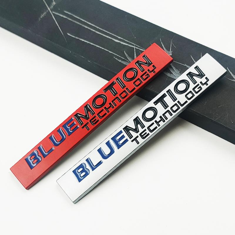 3d Metal Blue Motion Logo Bluemotion Emblem Car Front Grill Rear Trunk Badge for VW Bluemotion Sticker Accessories BAI1