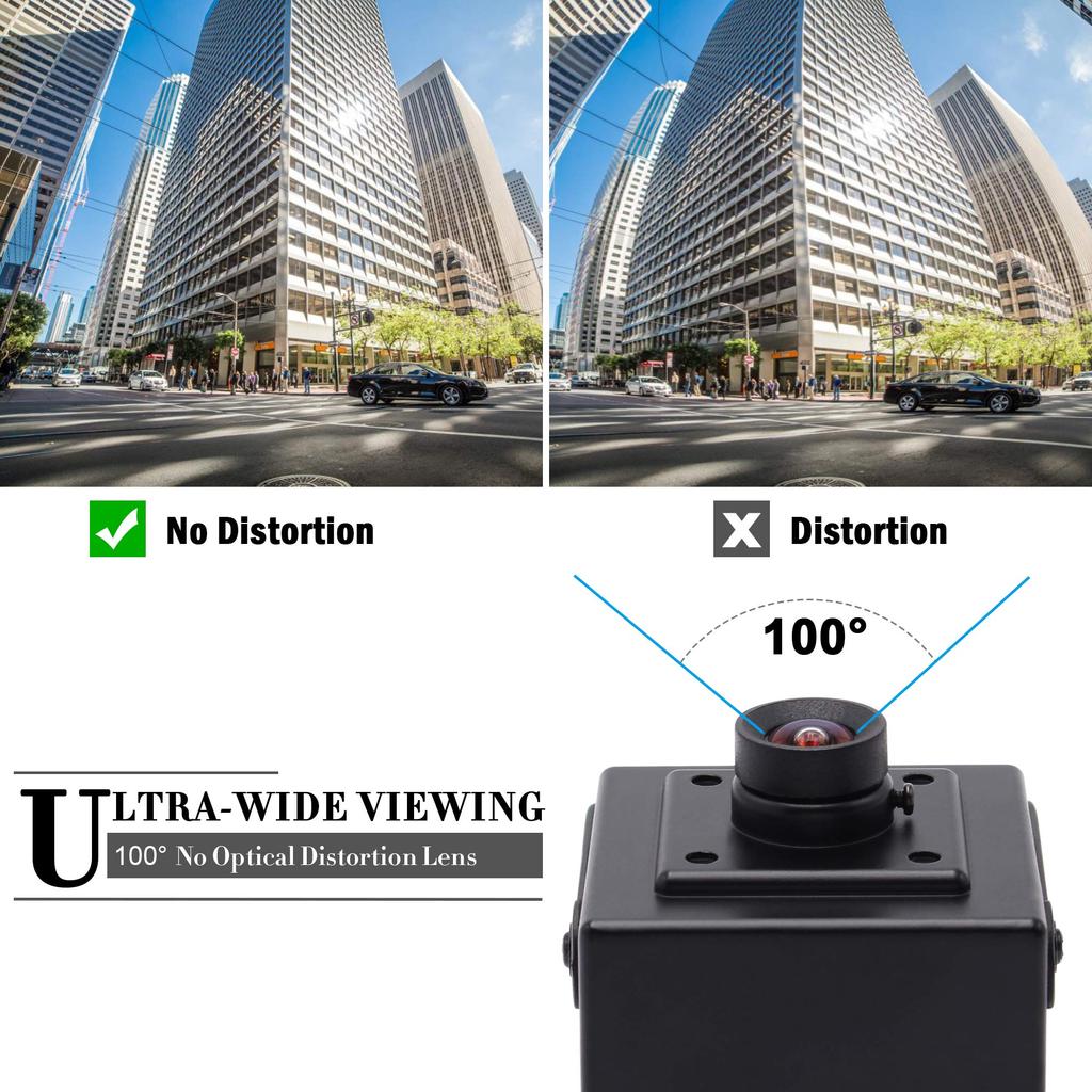 ELP 5MP Webcam USB Lens Aptina CMOS Sensor Webcam with Mini USB with 100-degree Distortion-Free 500W05G-BL100 (Compatible Windows/Mac/Linux/Raspberry