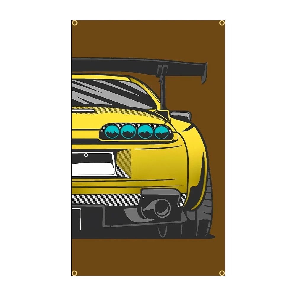 Полиэстеровая настенная табличка JDM Racing Cars Автодекор Подарок