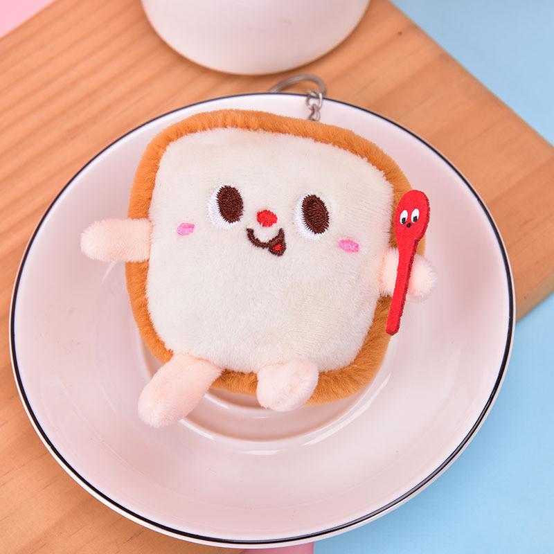 Милый мультяшный брелок-подвеска в виде еды, очаровательная маленькая куриная ножка и тост
