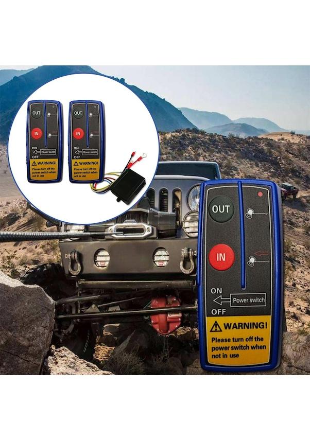 PRO version Blue Shell car marine atv electric winch wireless remote control black