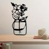 Винтажное металлическое настенное панно с цветами, рустикальная железная силуэтная банка Мейсона, черно-белые цветы, с порошковым покрытием, декор для гостиной, подарок на День святого Валентина