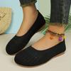 Туфли на плоской подошве 2024 года, новые весенние, летние и осенние, повседневные, трикотажные, дышащие, с неглубоким носком, модные туфли на плоской подошве для женщин, Zapatos