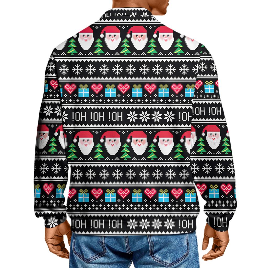 Men's Casual Collared Long-Sleeve Knit Base Layer Top