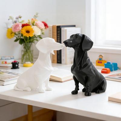 Статуэтка таксы 3D-печать Милая скульптура собаки для декора домашнего офиса, рабочего стола, полки Коллекционный подарок для любителей собак