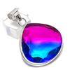 Bi-Color Tourmaline Gemstone Handmade 925 Sterling Silver Pendant 1.85" U6n00