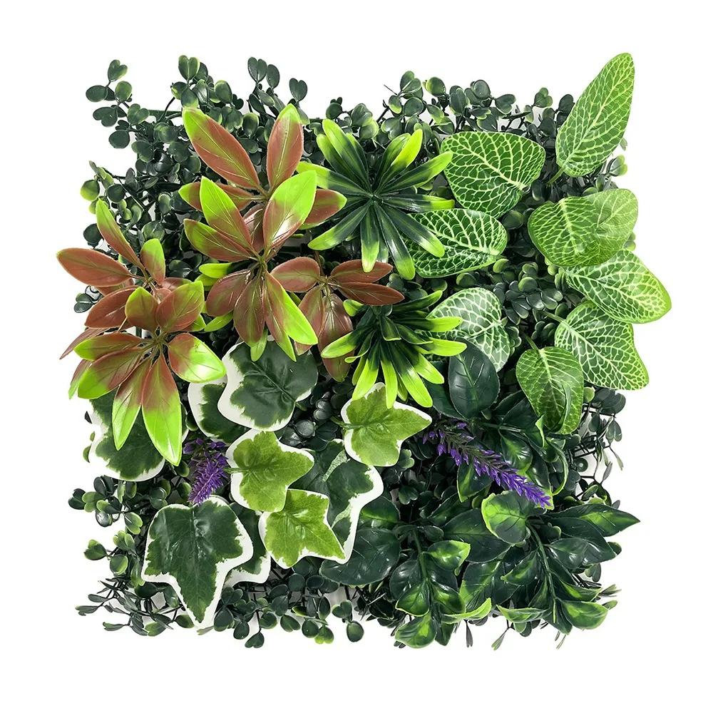 DIY Artificial Plant Wall Panel UV Protection Sunflower Simulation Maple Plant Sheet Durable Green Artificial Eucalyptus Carpet