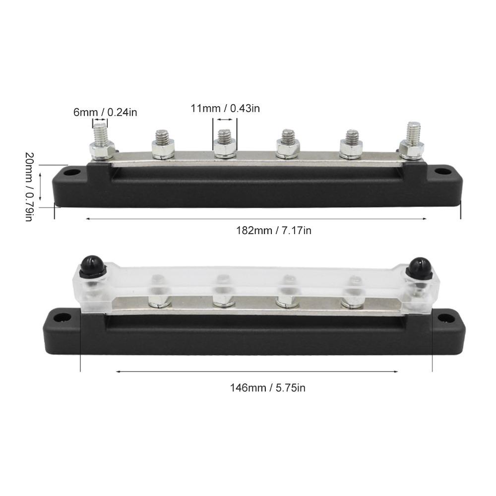 M6 Screw Terminal Block 6 Terminal Bus Bar Marine Power Distribution Distribution Block Vehicle