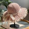 Lace Trim Sun Hat Wide-Brimmed Beach Cap Breathable Bucket Hat  Travel