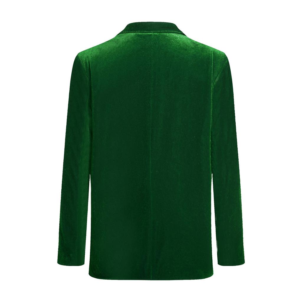 Boys Formal Blazer Velvet Material Notch Lapel One Button Flap Pocket Tuxedo Jacket Fully Lining Outwear