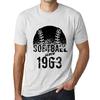 Men’s Vintage Tee Shirt Graphic T Shirt Softball Since 1963 Vintage White