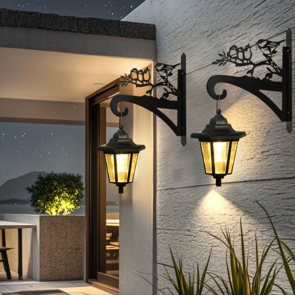 Waterproof Solar Plastic Hanging Bracket Metal Animal Decor Wall Mount Hanging Holder Courtyard
