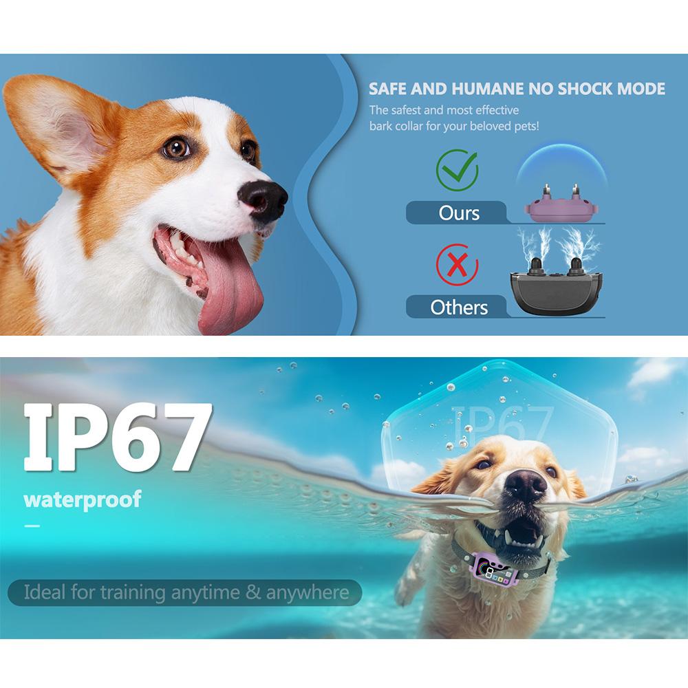 Устройство для дрессировки собак, ошейник из коры для собак, цветной экран, интеллектуальный дрессировщик собак, водонепроницаемый IP67