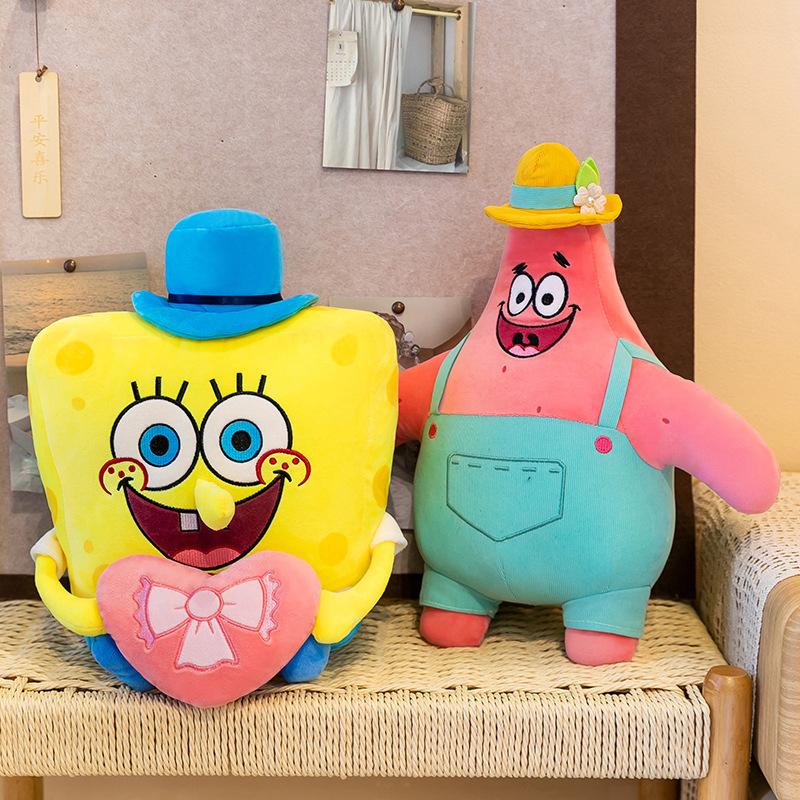 40-80cm Spongebob Squarepants Patrick Star Plush Toys Cute Cartoon Plushie Anime Birthday Pillow Doll Stuffed Gift for Kids Xmas