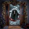 Ghost Blood Stain Skeleton Halloween Door Cover Halloween Door Curtain Decoration  Party