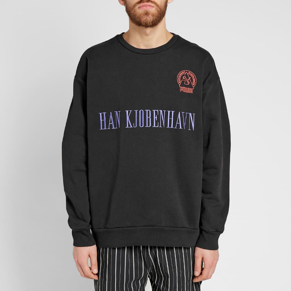 Puma X Han Kjobenhavn с вышитым логотипом, повседневная спортивная толстовка с круглым вырезом, мужские топы, черный 578244-01