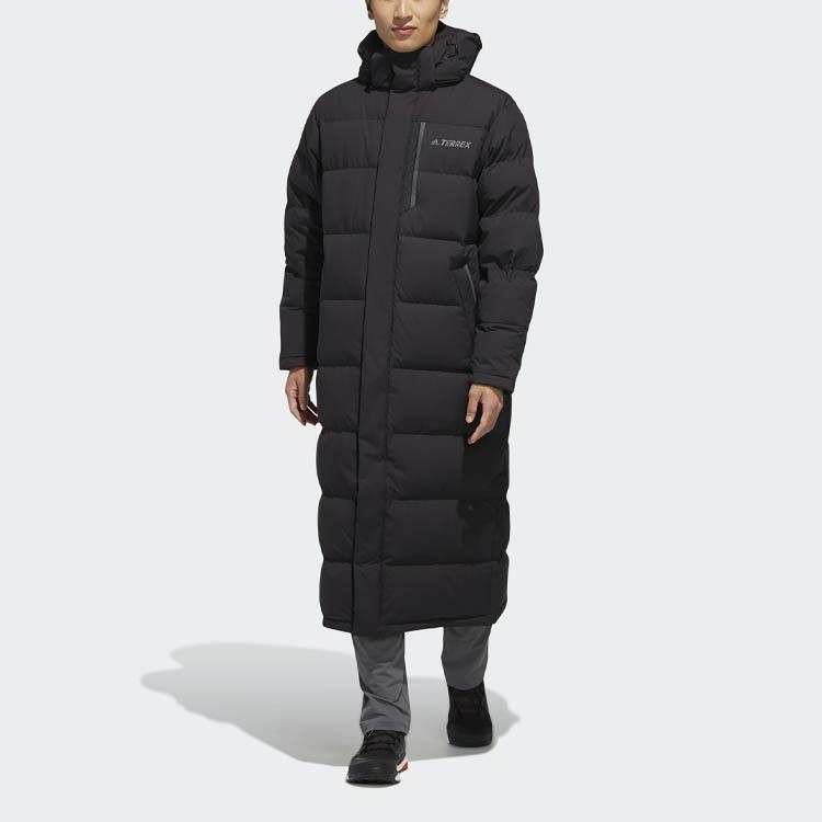 Adidas Xplr Down Bench Пуховик средней длины с капюшоном Мужская верхняя одежда Черный FJ9241