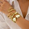 Punk Open Cuff Bracelets Irregular Metal Bracelets Set New Chunky Chain Bangles  Jewelry