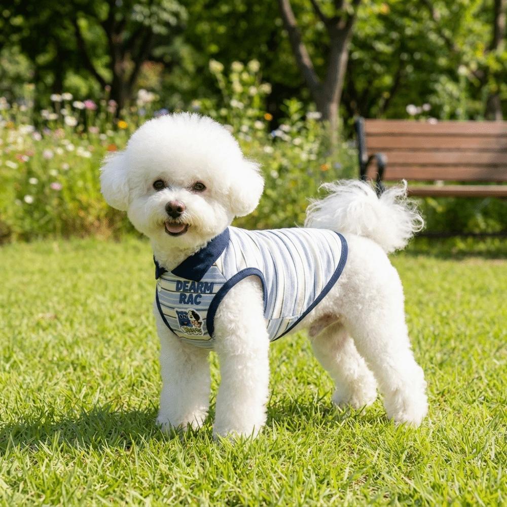 Striped Small Dog Apparel Lightweight Pet Clothing New Pet Summer Outfit Outfit