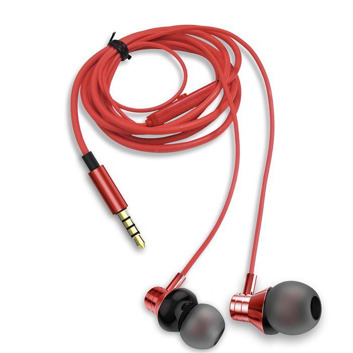 Oreillettes Intra-auriculaires - AIWA - ESTM-50RD - Rouge - Filaire - Microphone intégré