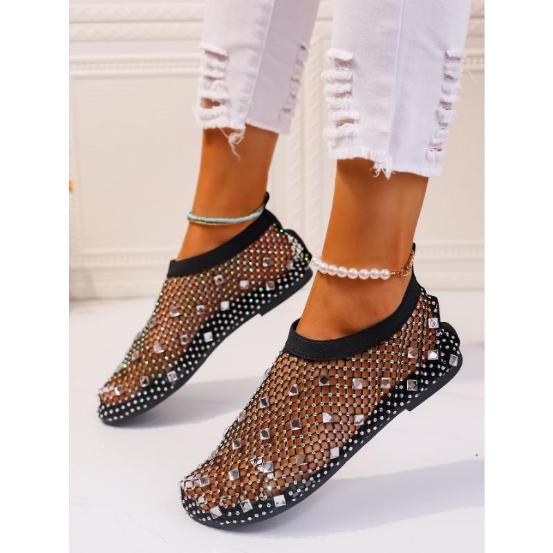 Новые сандалии Plus Size Flat с цветной сеткой