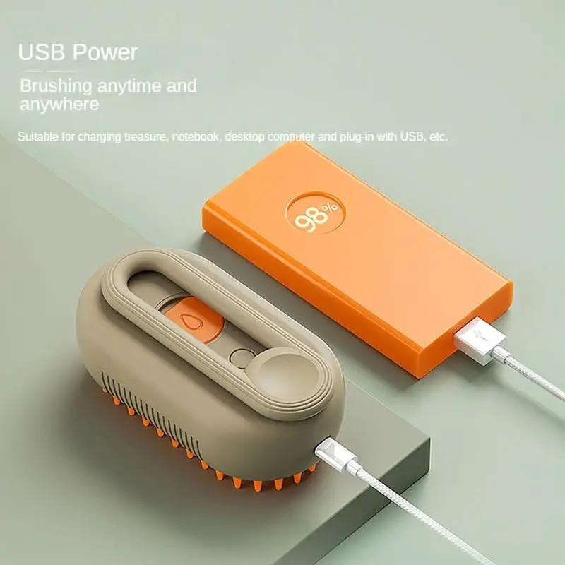 Steamy Щетка для собак Электрический спрей Щетка для кошачьей шерсти 3 в 1 Щетка-пароварка для собак для массажа Уход за домашними животными Удаление запутанных и распущенных волос