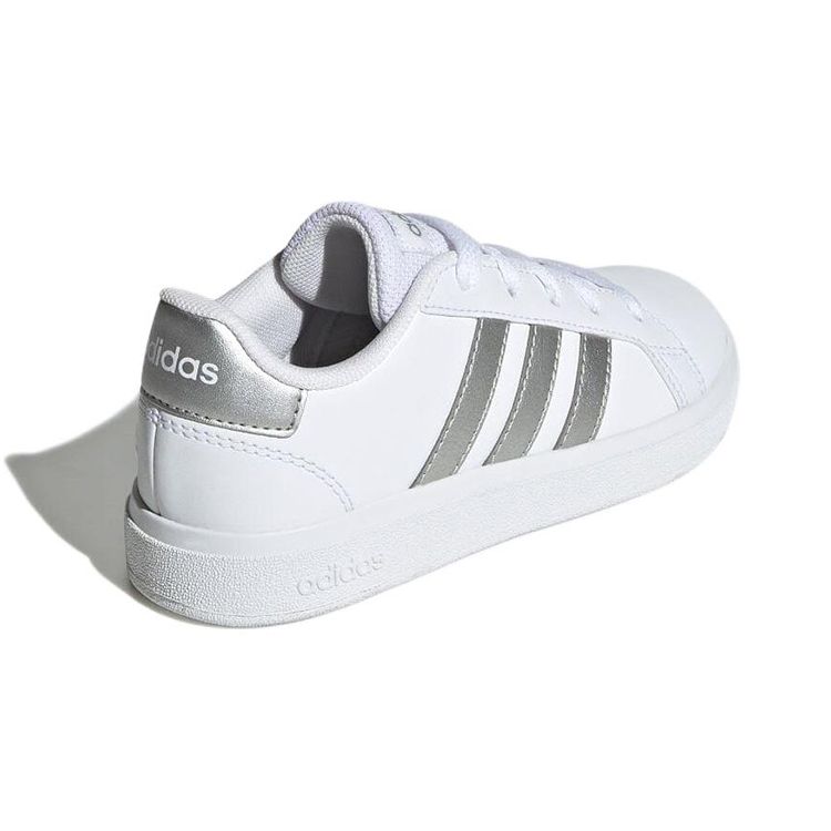 Adidas Grand Court 2.0 Big Kid White Matte Silver Kids Sneakers Cloud-White GW6506
