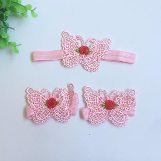 3 шт./компл. головной убор с цветком для ног, разноцветные украшения, милый орнамент, повязка на голову, головной убор для фотографии новорожденных