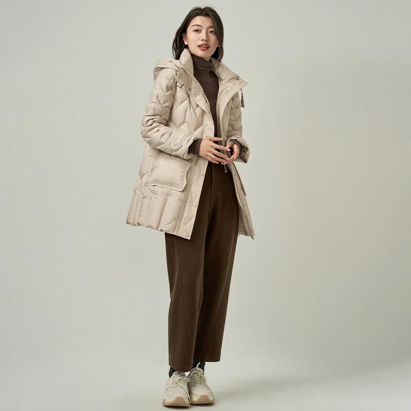 Iveni 2025 Зимняя Элегантная Пуховая Куртка Миди с Капюшоном WEOA280