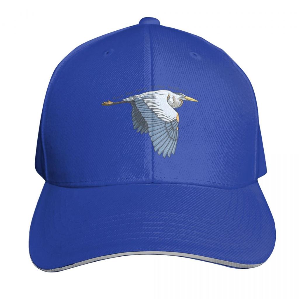 Great Blue Heron Flying By Woodsmith Baseball Cap Outdoor Golf Running Hiking Summer Beach Travel Streetwear Hip Hop Trendy