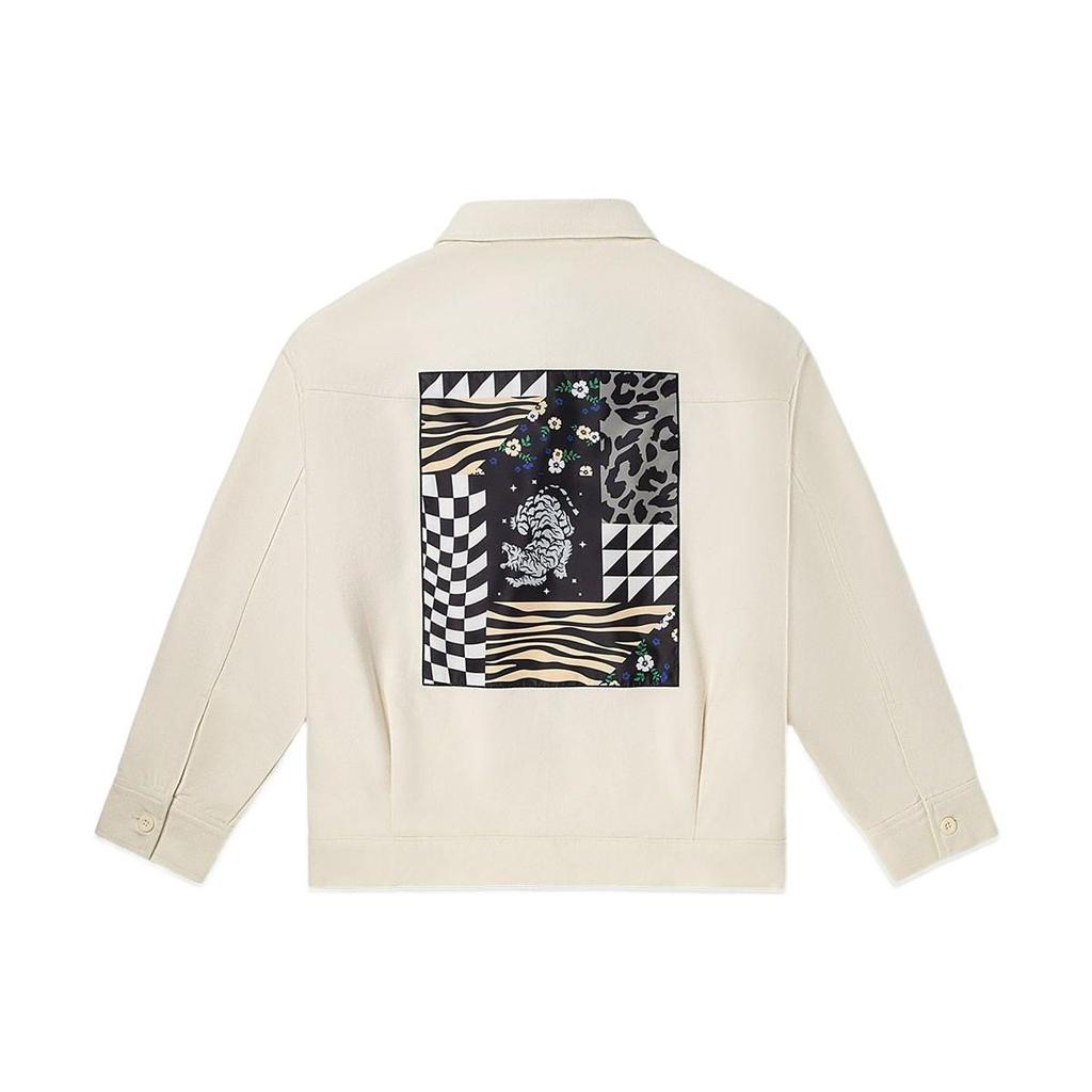 Vans Printed Embroidered Zip-Up Collar Jacket Unisex Outerwear White VN0A7Q193KS