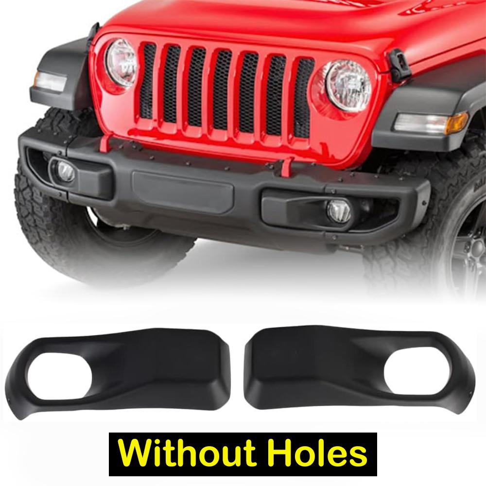 Fog Light Cover Front Bumper Fog Lamp Covers Trim Bezel For Jeep Wrangler JL 2018+ 10th Anniversary Rubicon Steel Front Bumper
